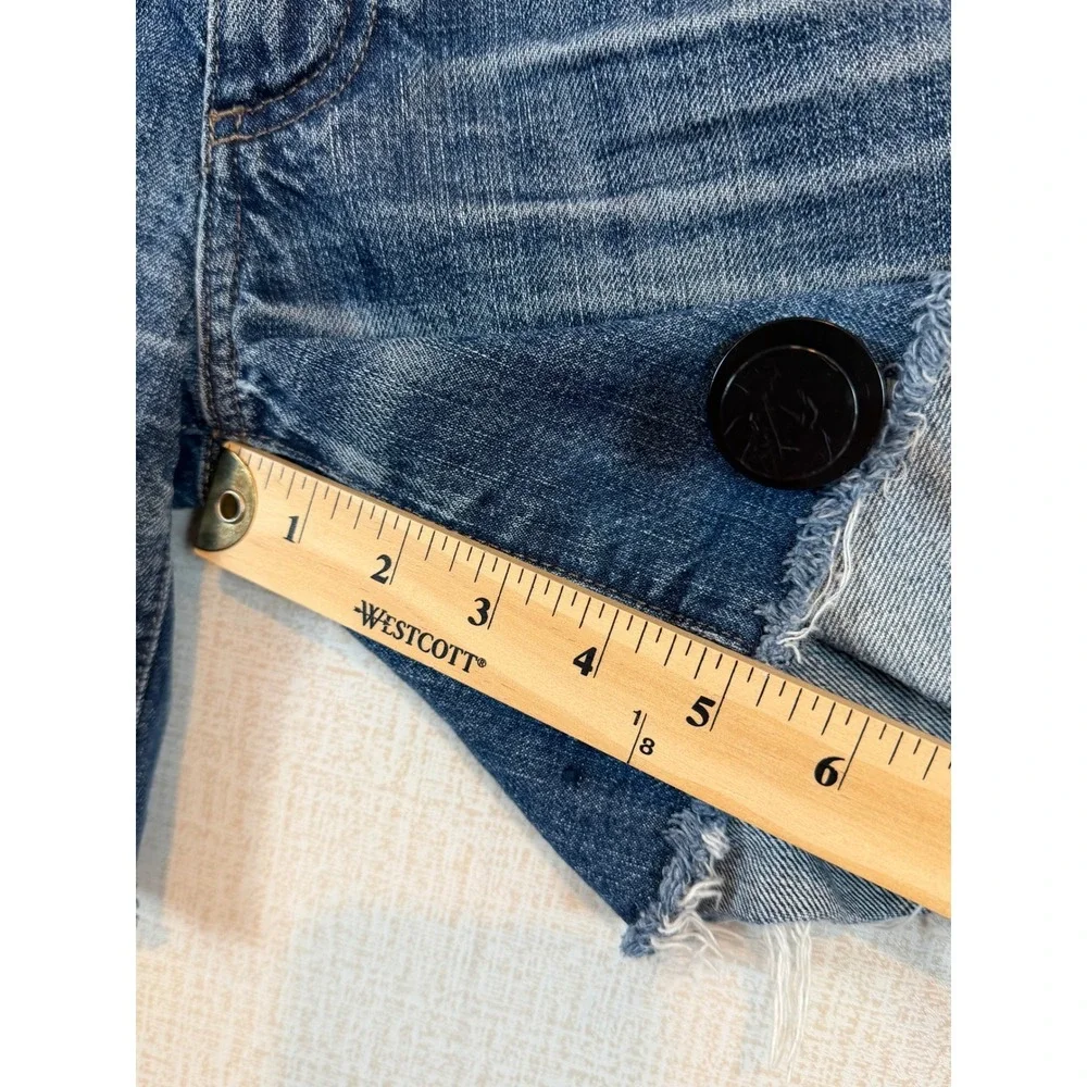 Gap Sexy Boyfriend Denim Shorts Med. Wash Raw Hem Blue 25r Cutoffs Boho Festival
